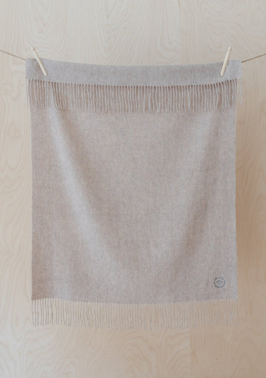 Lambswool Baby Blanket in Oatmeal Melange