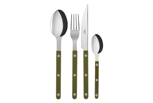 4 pieces cutlery set Bistrot Solid, Green fern