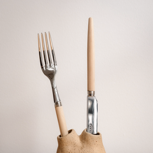 4 pieces cutlery set Jonc, Light wood