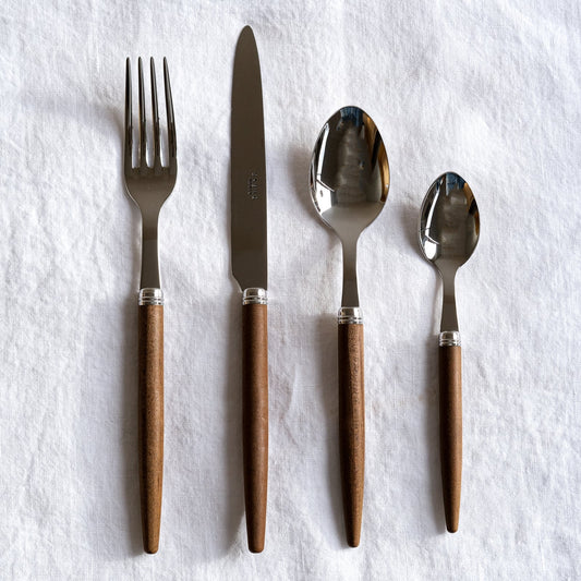 4 pieces cutlery set Jonc,  Dark wood