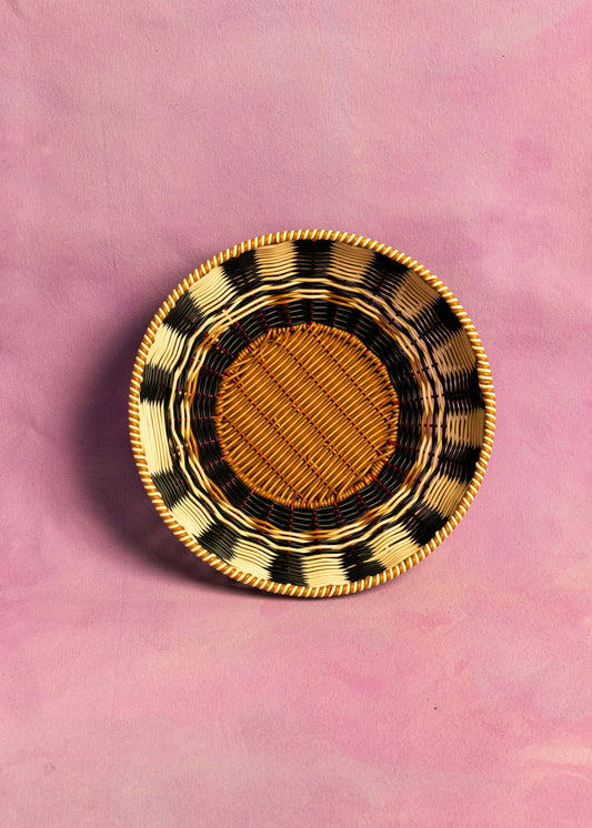 Maegen Woven Bowl - Black/Cream