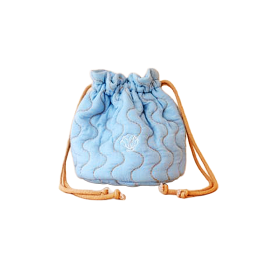 Cotton & Linen Wash Bag in Blue
