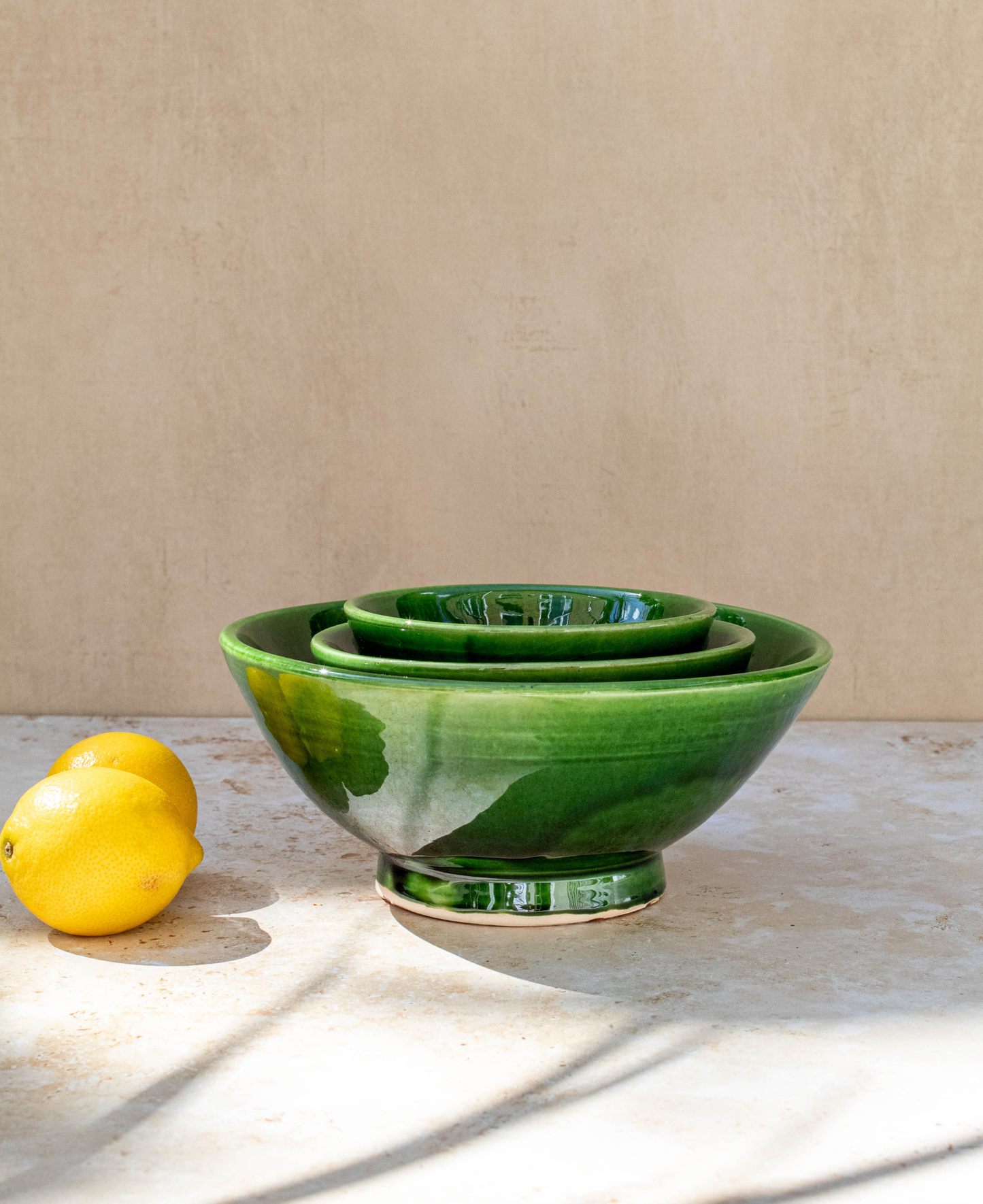 Tazekka Green Moroccan Ceramic Bowl - 3 Size