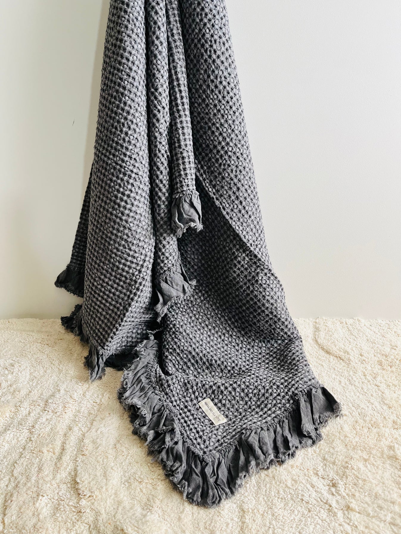 Organic Cotton Rustic Waffle Throw Blanket