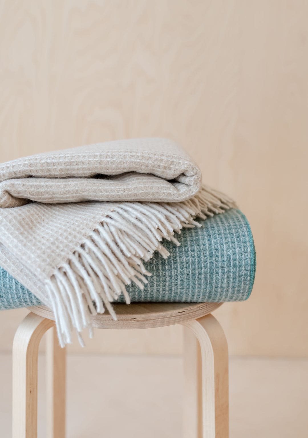 Recycled Wool Blanket in Waffle