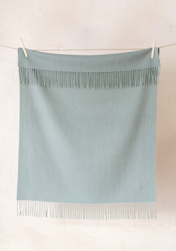 Lambswool Baby Blanket in Sage Melange