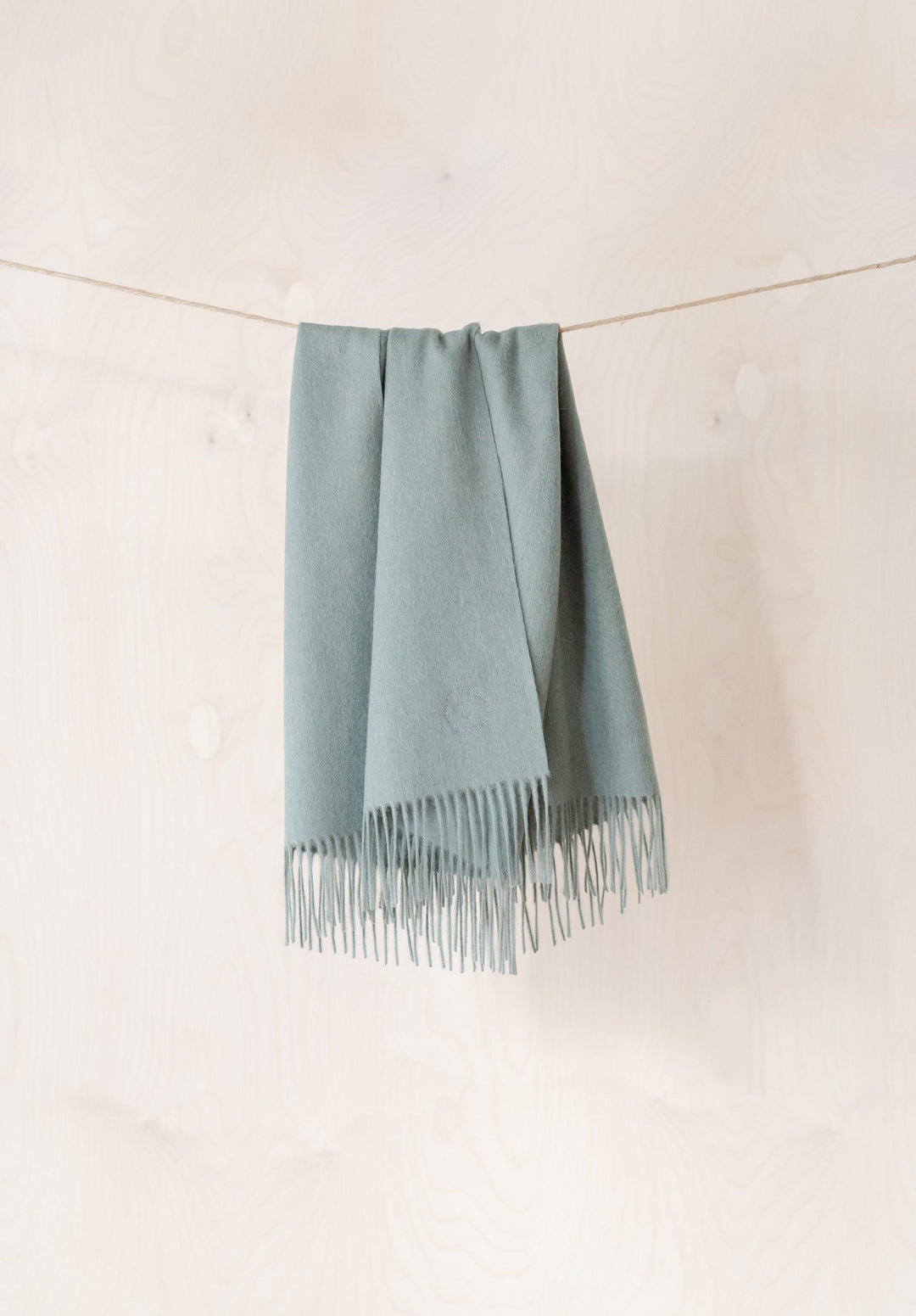 Lambswool Baby Blanket in Sage Melange
