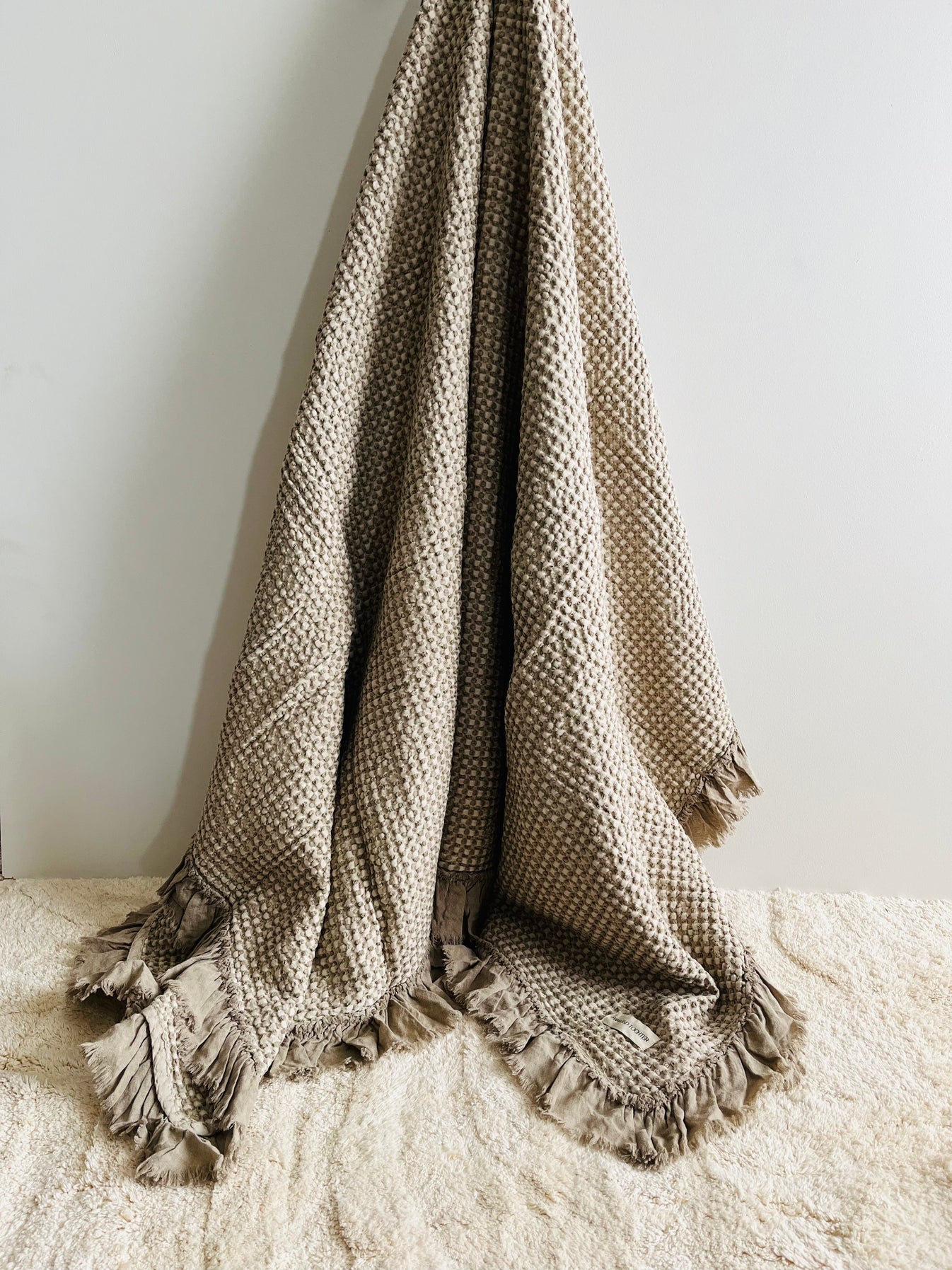 Organic Cotton Rustic Waffle Throw Blanket