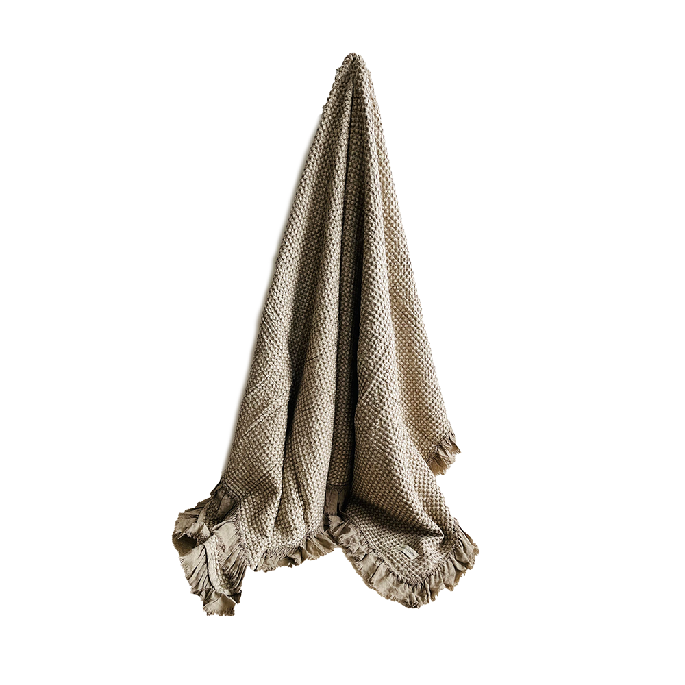 Organic Cotton Rustic Waffle Throw Blanket