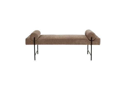 Axel Bench Seat - Soft Russet - Black Metal