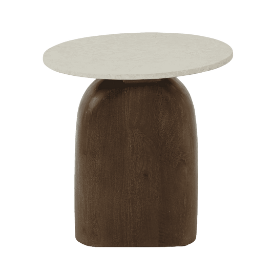 Trinity Marble/Wood Side Table 45x45cm