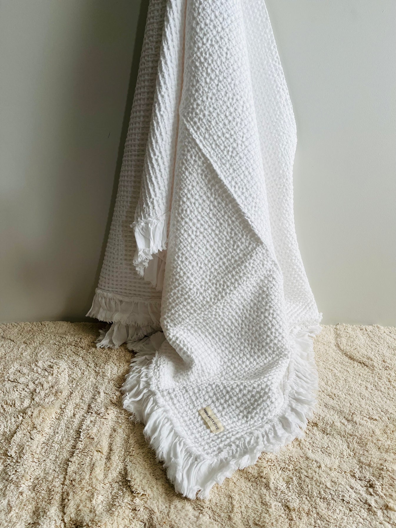 Organic Cotton Rustic Waffle Throw Blanket