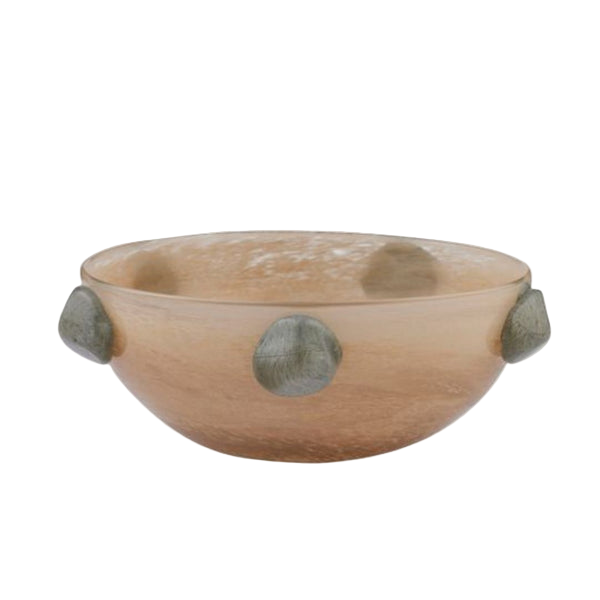 Miles Glass Bowl - Taupe/steel