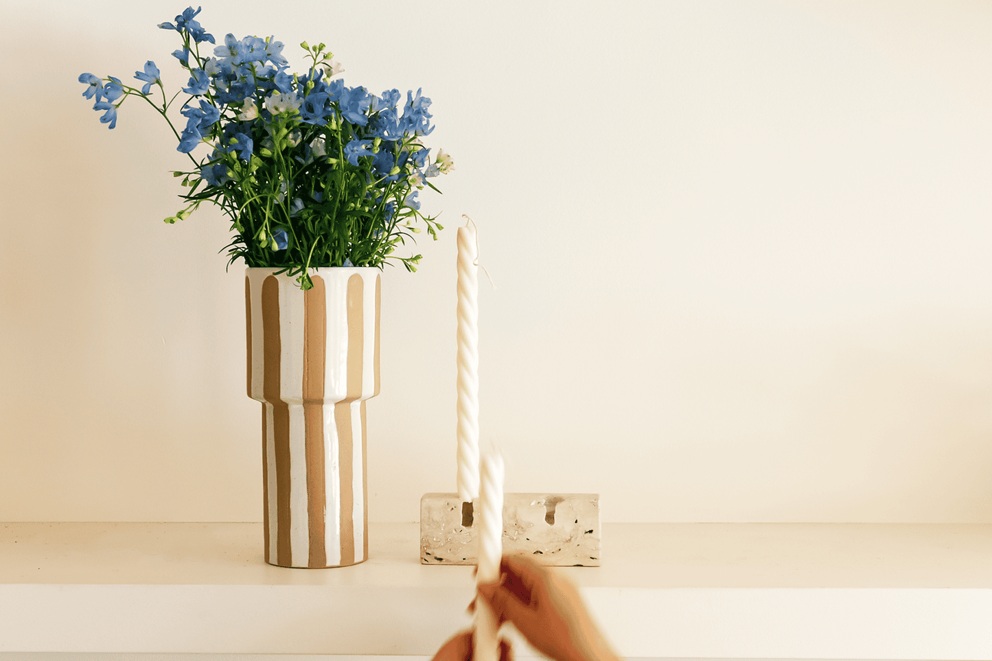 Travertine Candle Stick