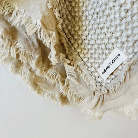 Organic Cotton Rustic Waffle Throw Blanket