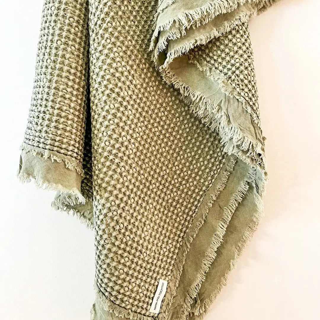 Organic Cotton Rustic Waffle Throw Blanket