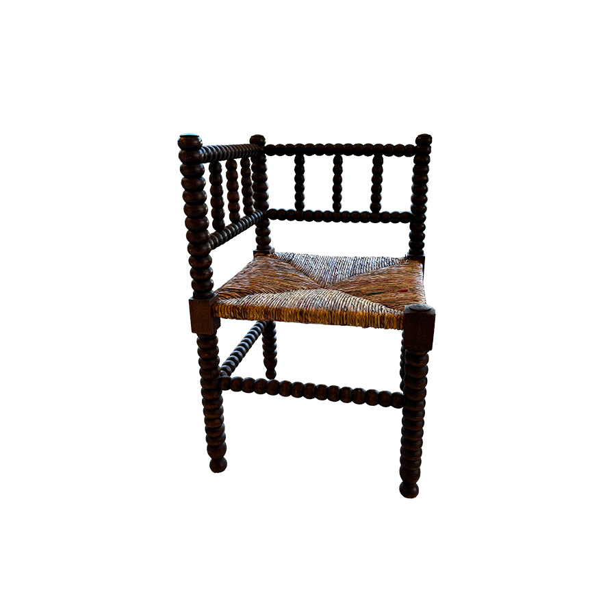 Late 19Th Century French Bobbin Corner Chair
