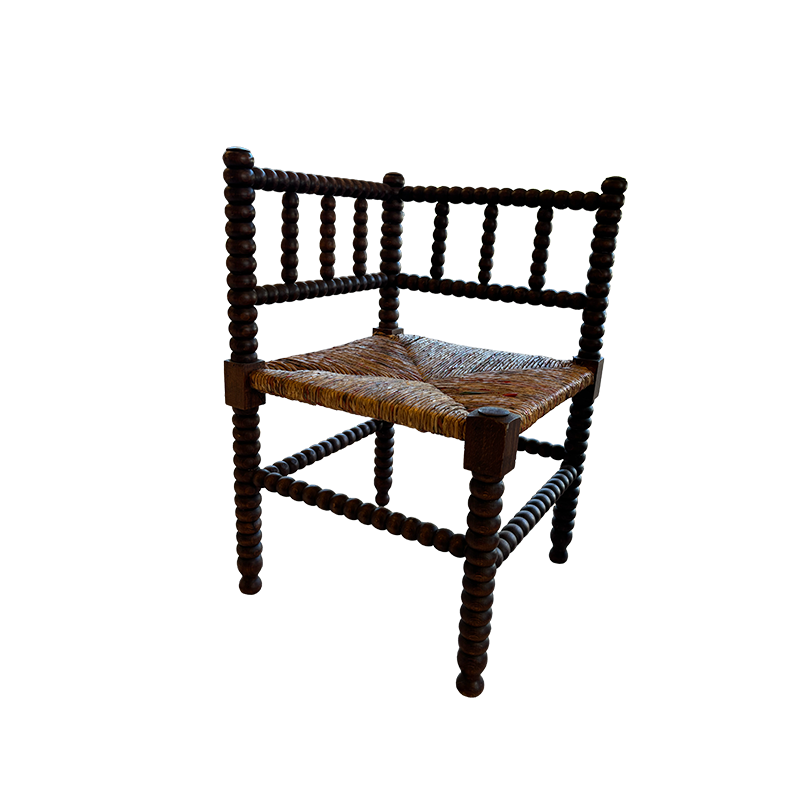 Late 19Th Century French Bobbin Corner Chair