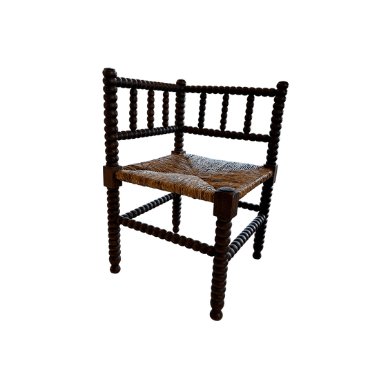Late 19Th Century French Bobbin Corner Chair