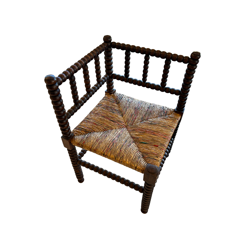 Late 19Th Century French Bobbin Corner Chair