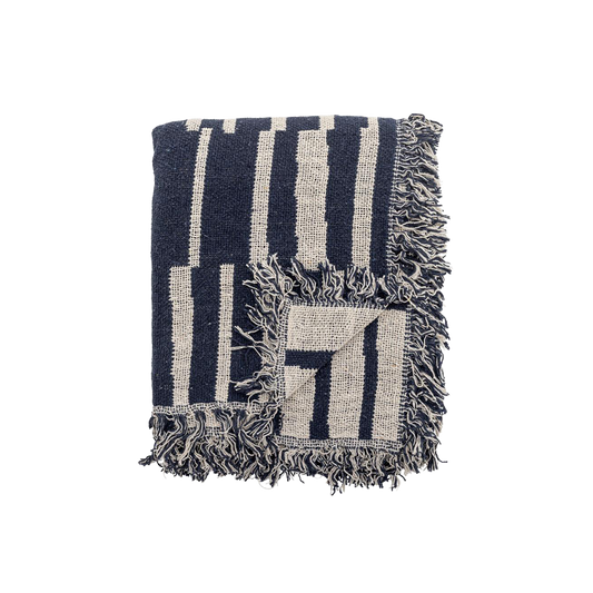 Frankie Throw, Blue, Recycled Cotton