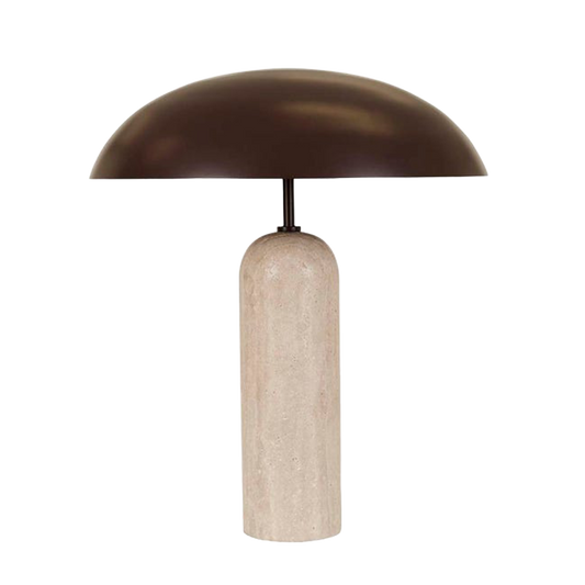 Easton Ellipse Table Lamp - Burgundy - Travertine