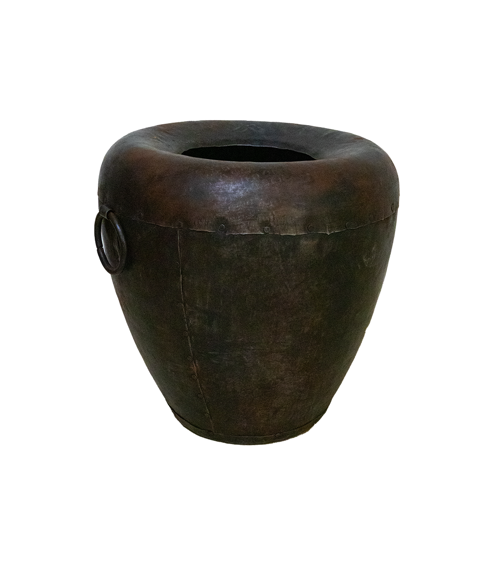 Aged Iron Pot with Ring Handles