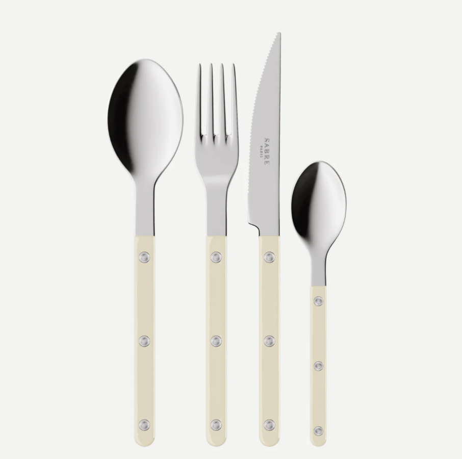 4 pieces cutlery set Bistrot Solid, Ivory