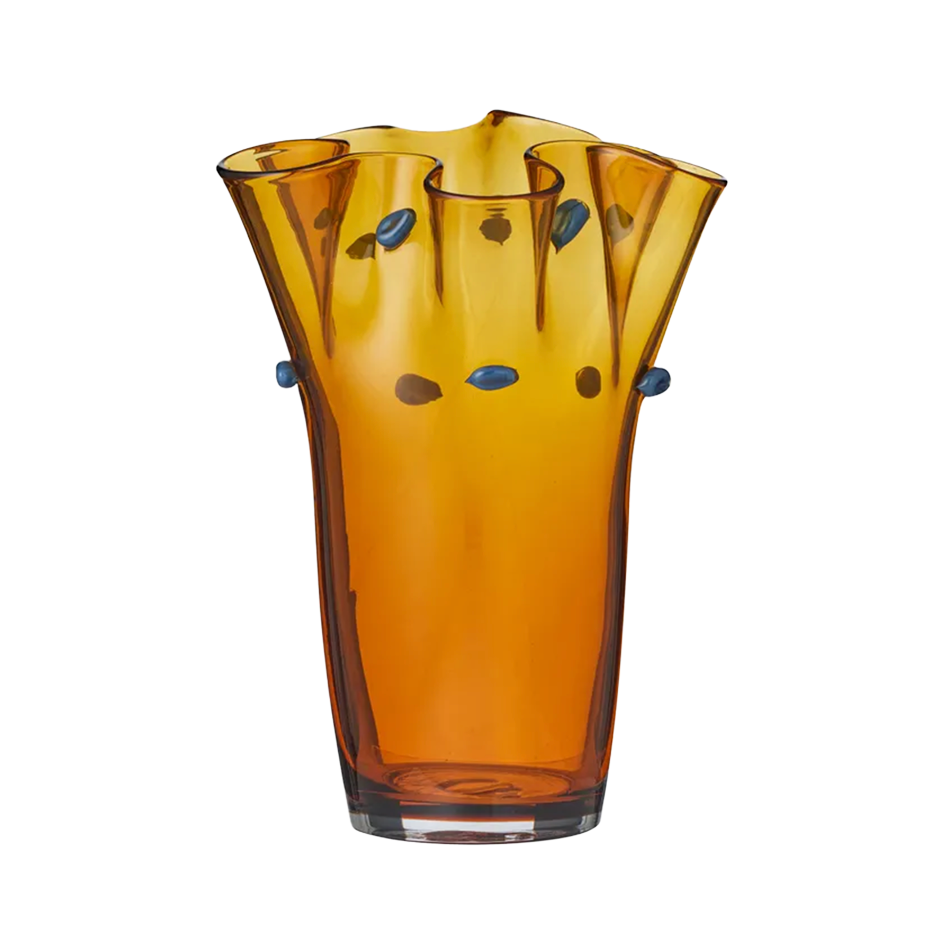 Ormond Glass Vase Amber/Blue