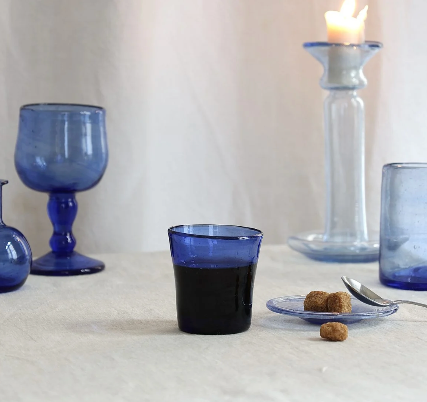 Lyonnais Quinquet Blue Set of Two