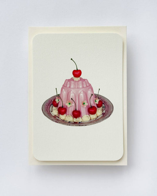 Rose Petal Cream Blancmange Greeting Card | Birthday Card