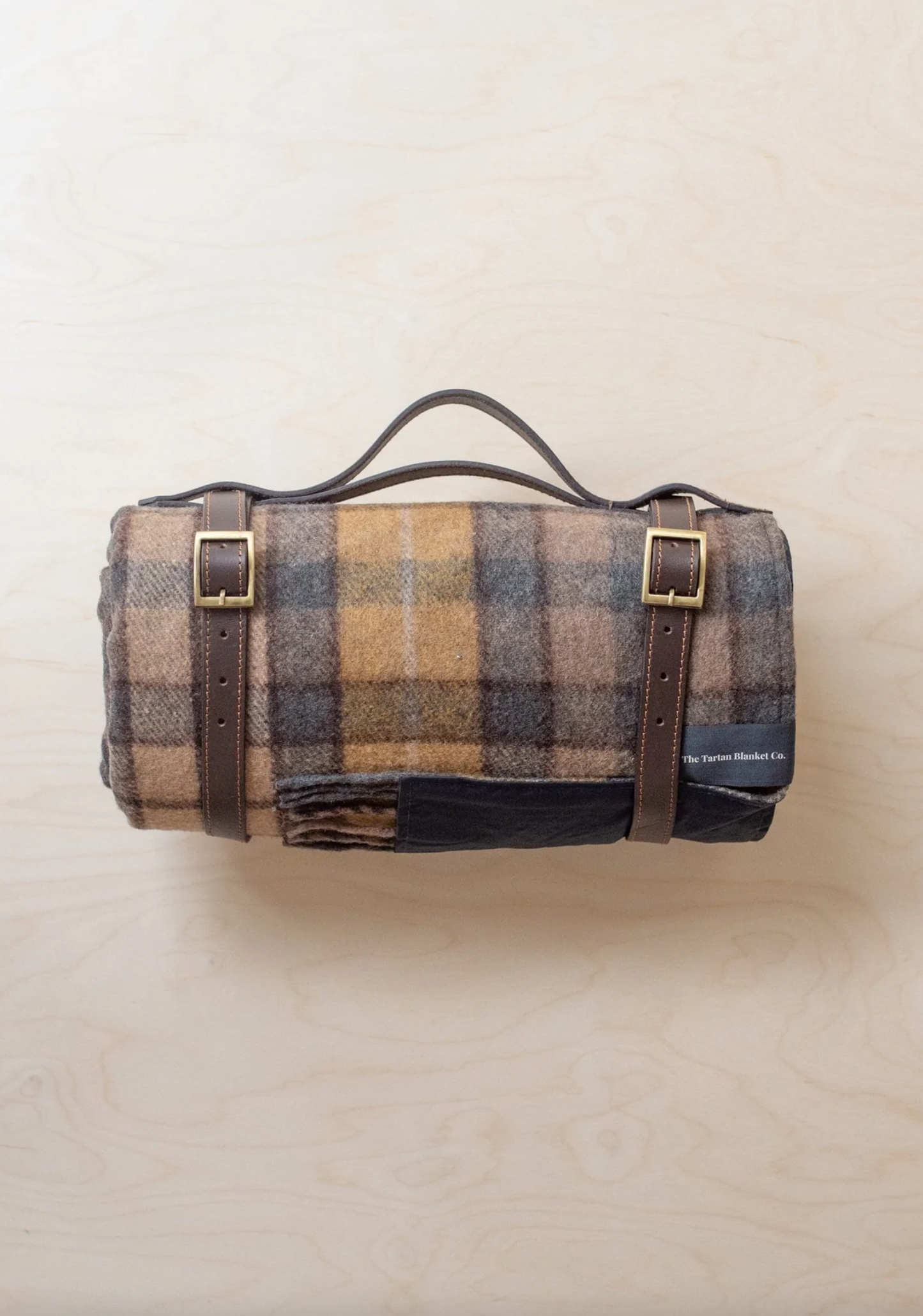 Recycled Wool Picnic Blanket in Buchanan Natural Tartan