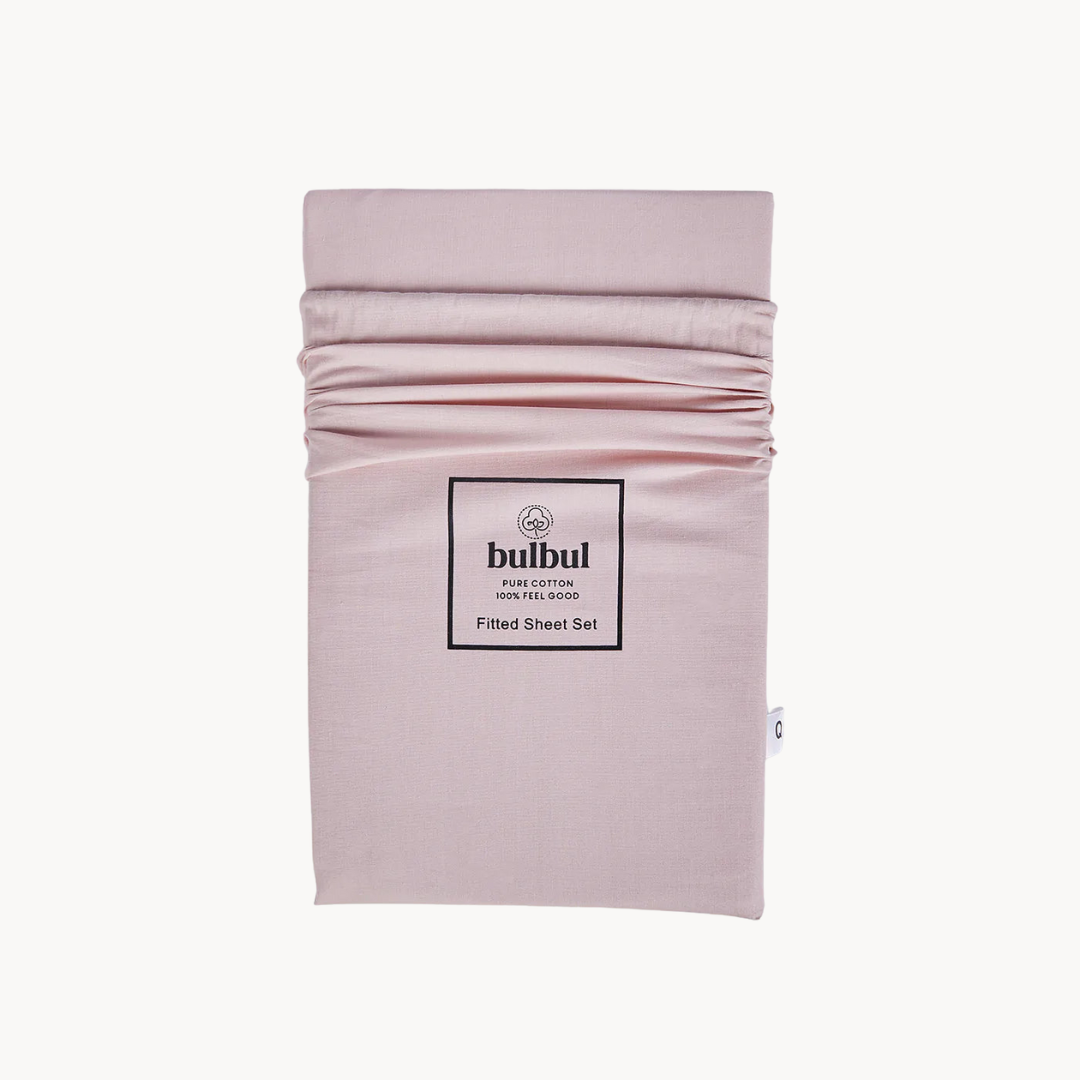 Pink Salt Fitted Sheet Set - Double