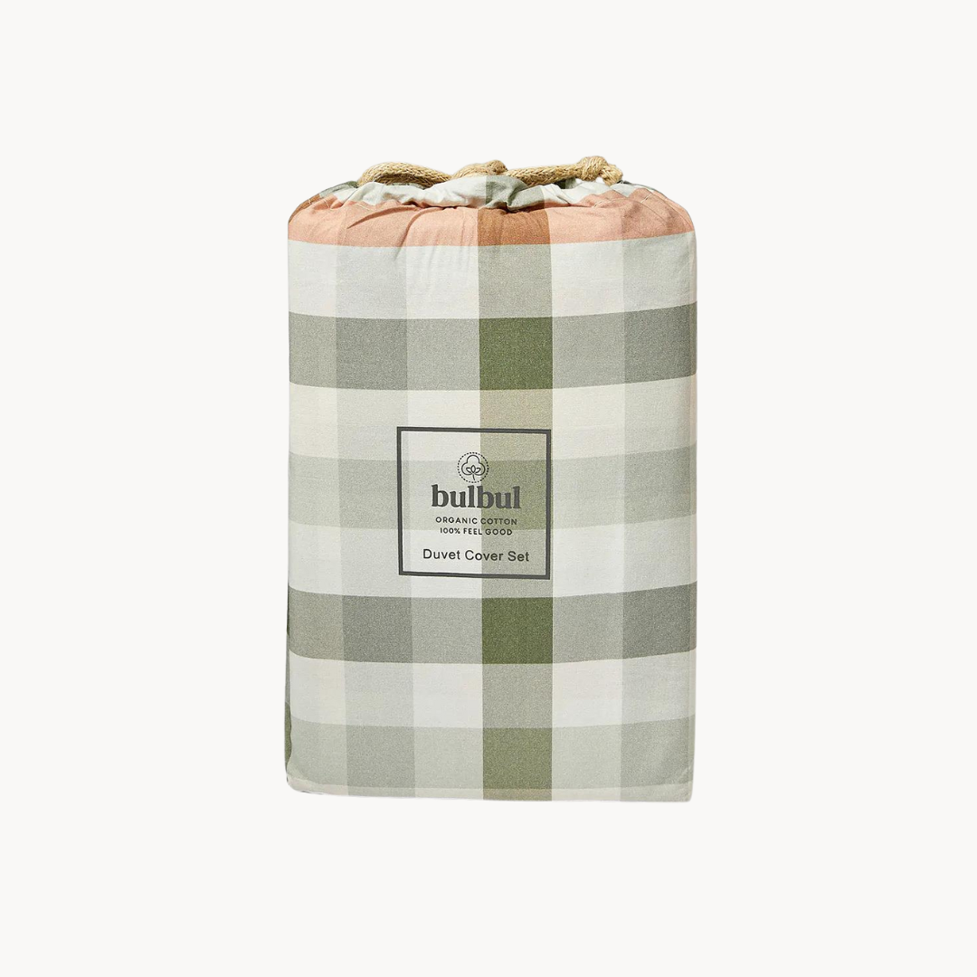 Desert Plaid Organic Cotton Quilt Cover