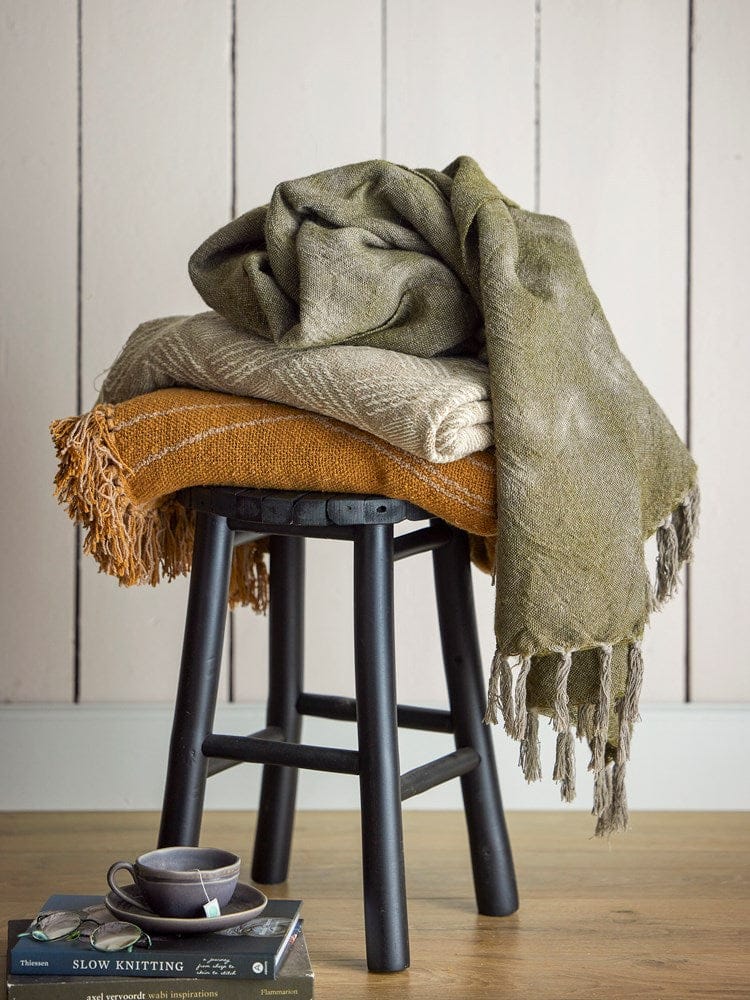 Ginna Throw, Brown, Recycled Cotton