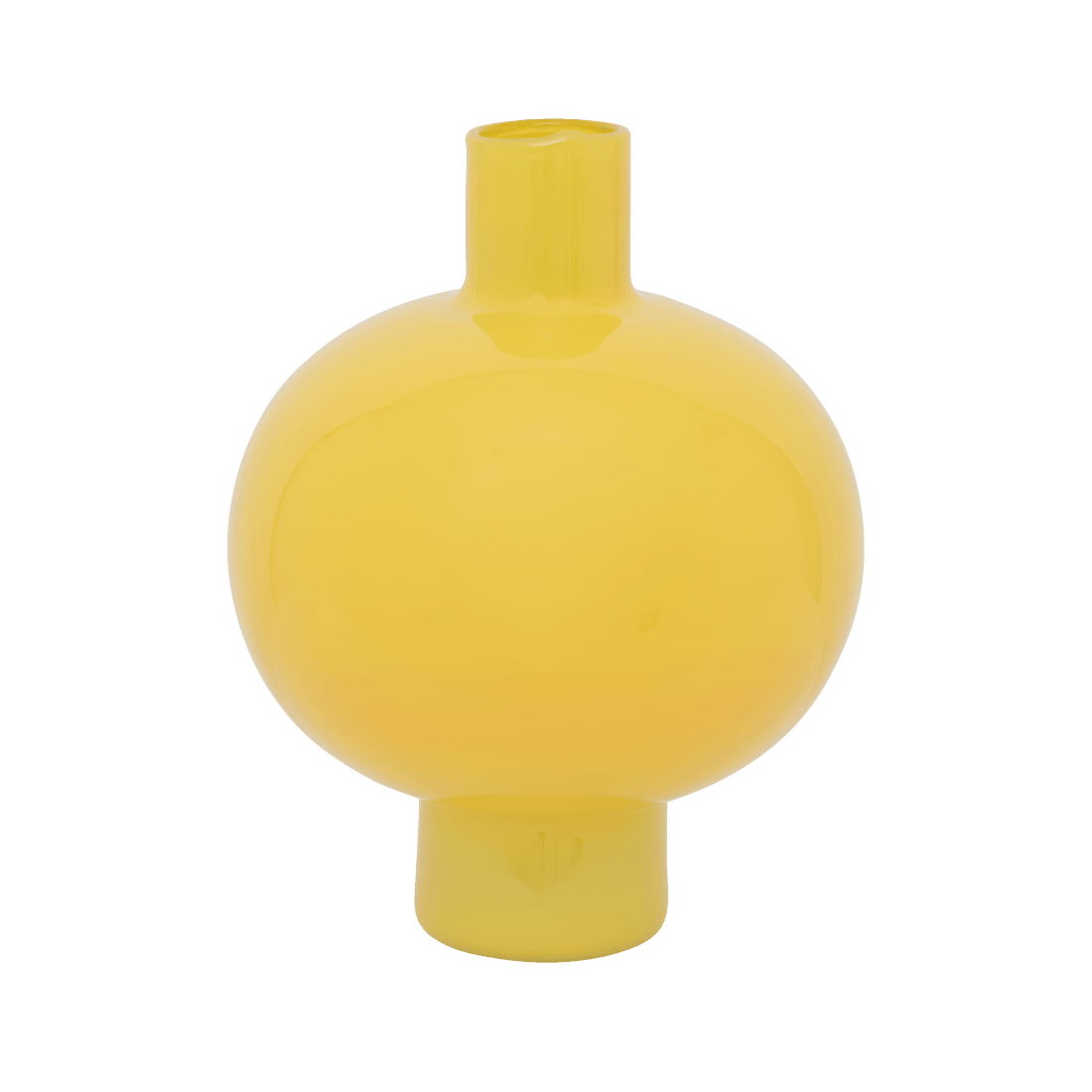 Recycled glass Round Vase -french vanilla