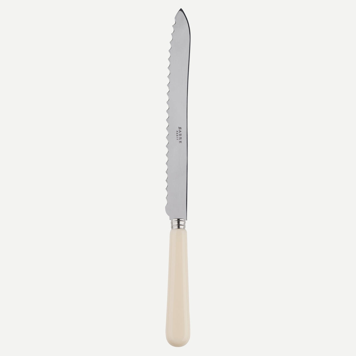 Sabre Paris Pop serrated bread knife with round ivory handle