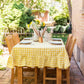 Yellow Ruffled Gingham Tablecloth
