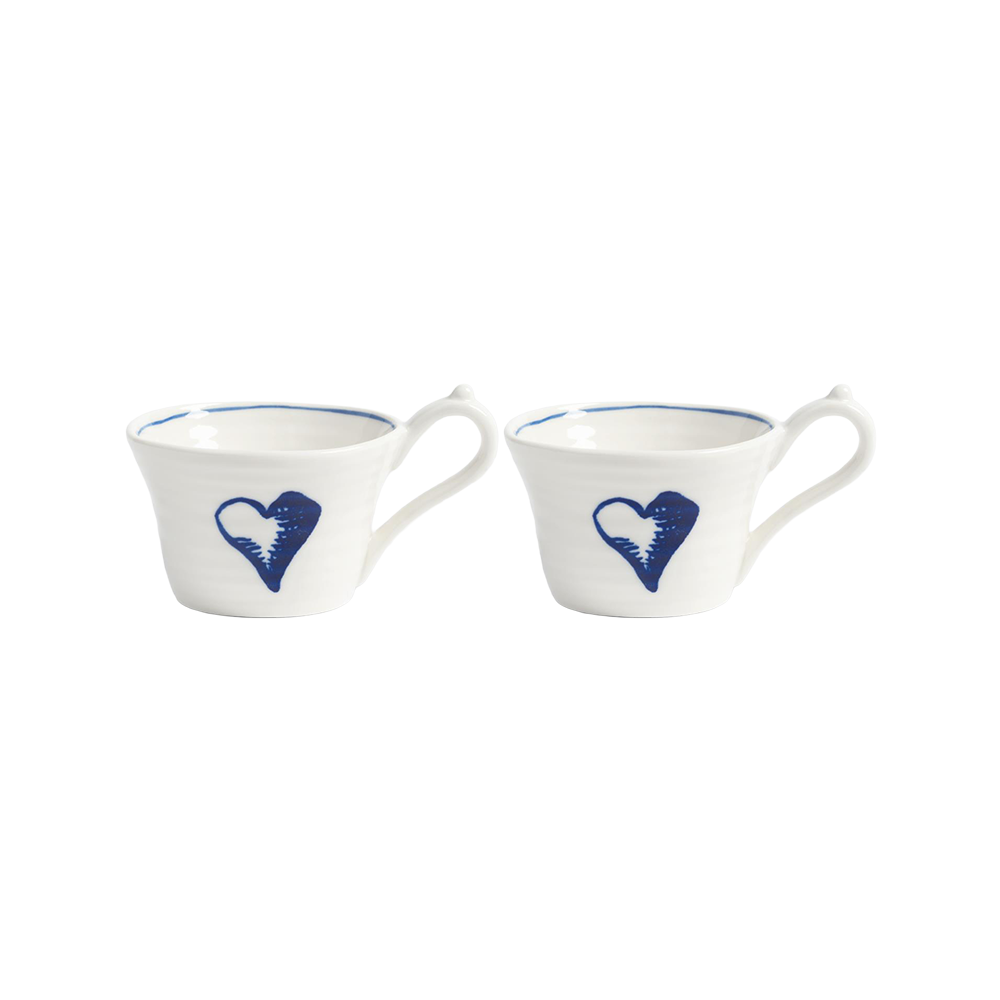 Klevering Anouk porcelain espresso cups with hand-painted heart