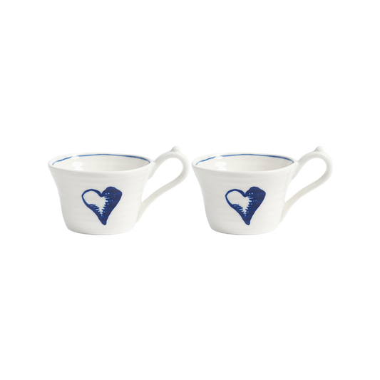 Klevering Anouk porcelain espresso cups with hand-painted heart