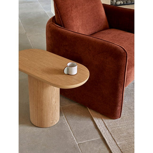 Seb Pedestal Side Table - Oak