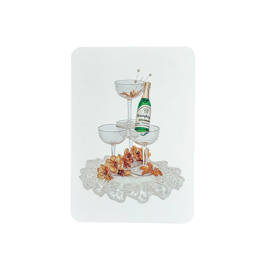 Wedding Cake Topper Champagne Greeting Card | Engagement