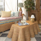 Rattan Ball Cordless Table Lamp Mustard Trim Lampshade