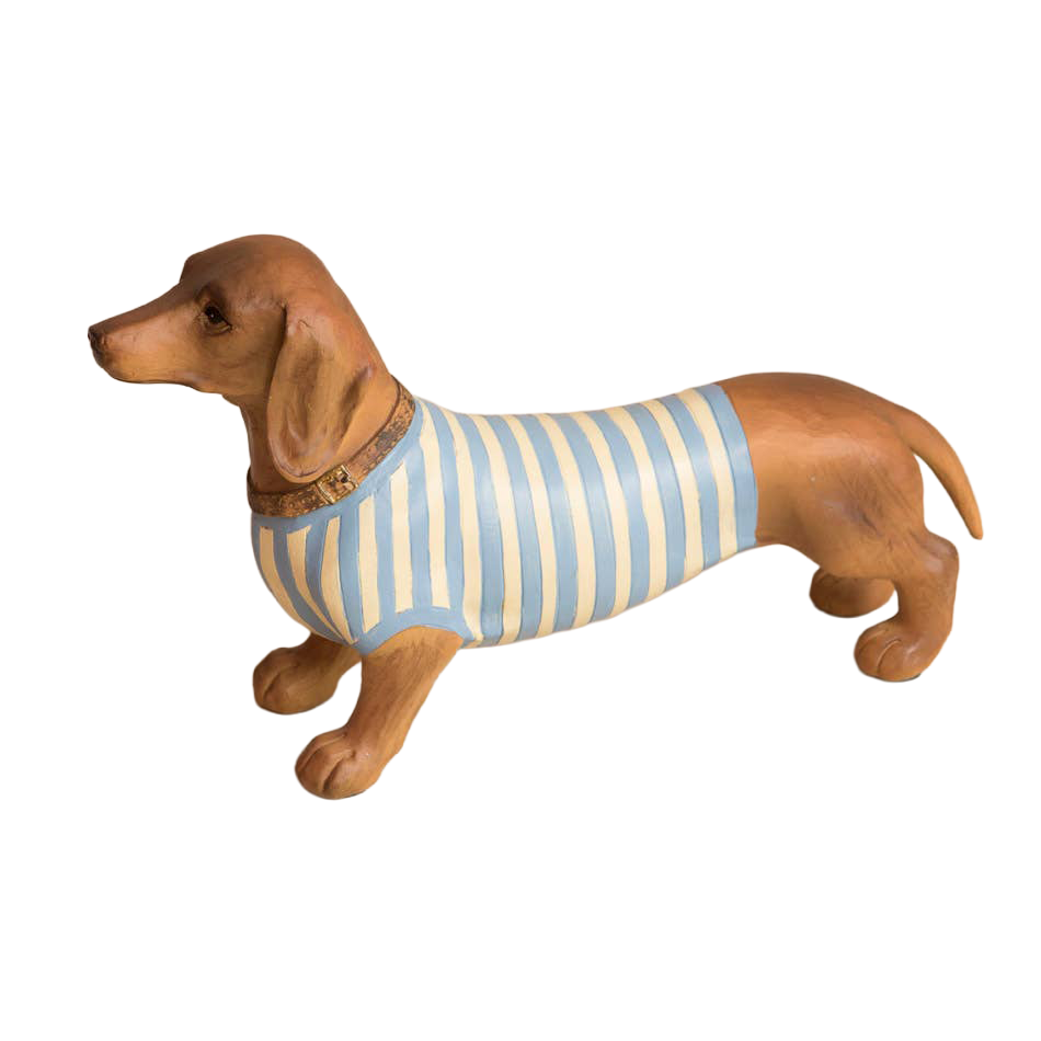 Leon, a Mahe Homeware resin dachshund sculpture