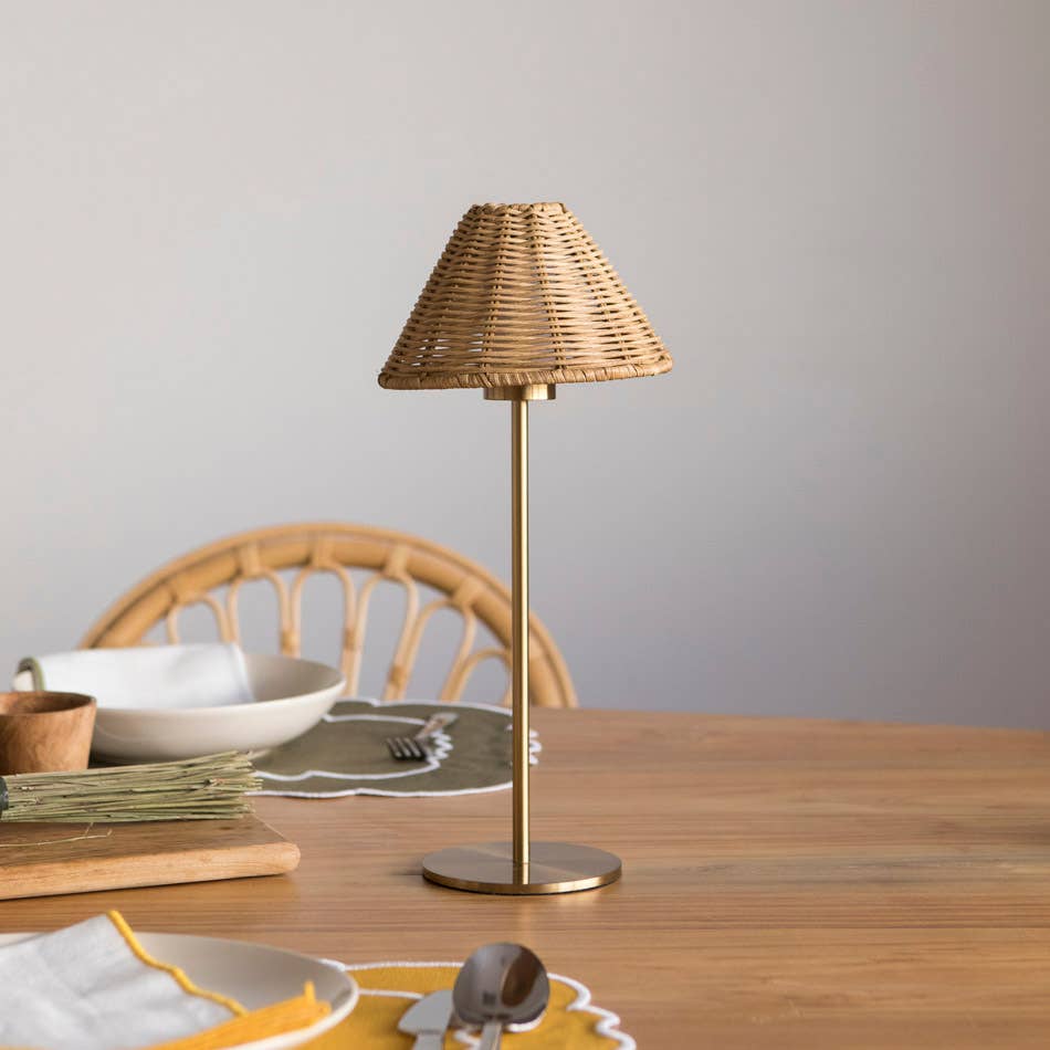 Rattan Cordless Table Lamp
