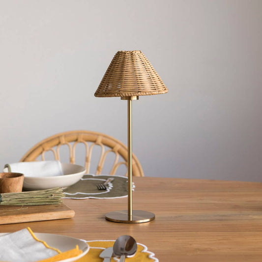 Rattan Cordless Table Lamp