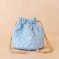 Cotton & Linen Wash Bag in Blue