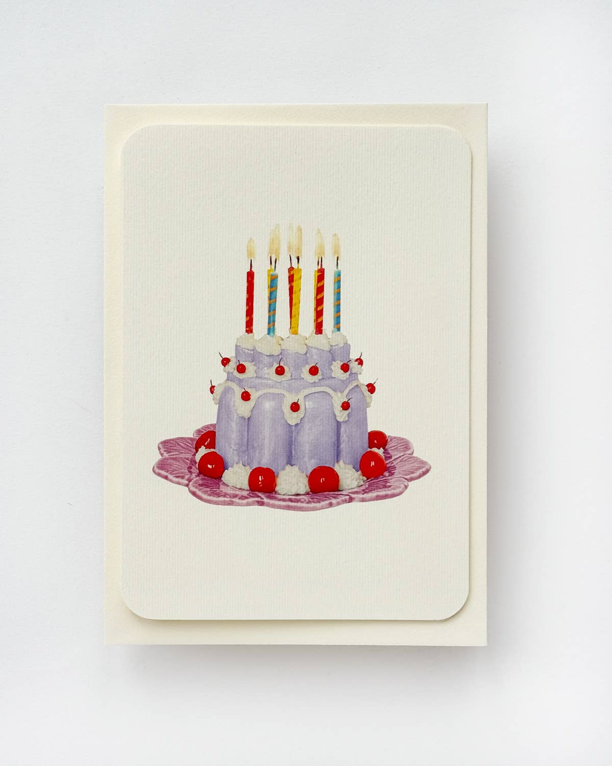 Lavender Cream Blancmange Greeting Card | Birthday Card