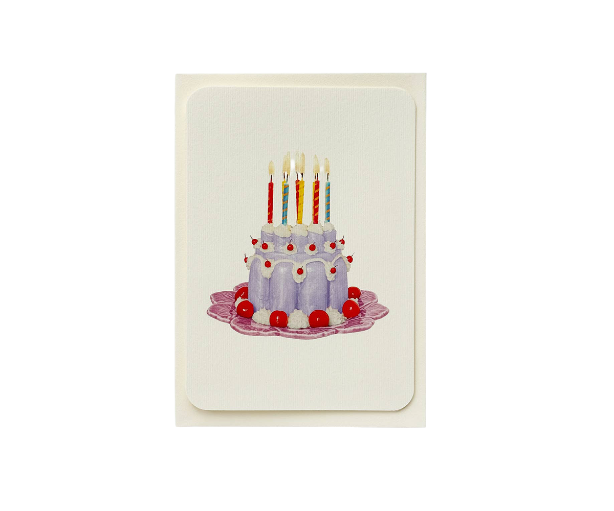 Lavender Cream Blancmange Greeting Card | Birthday Card