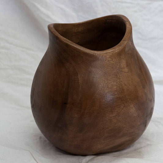 Suar Wood Pot | Antique Brown
